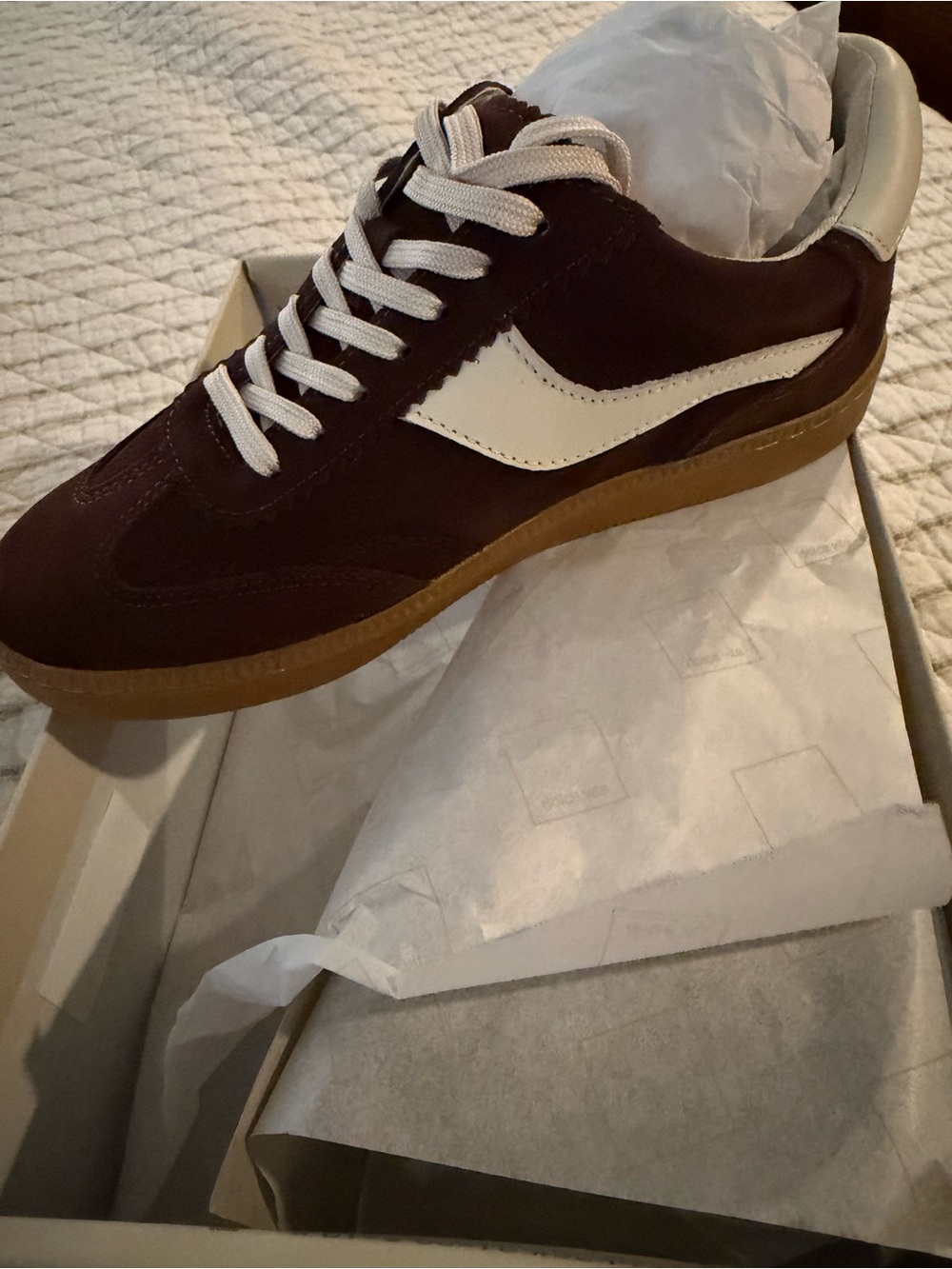 Notice Brown Suede Casual Sneakers with White Accents